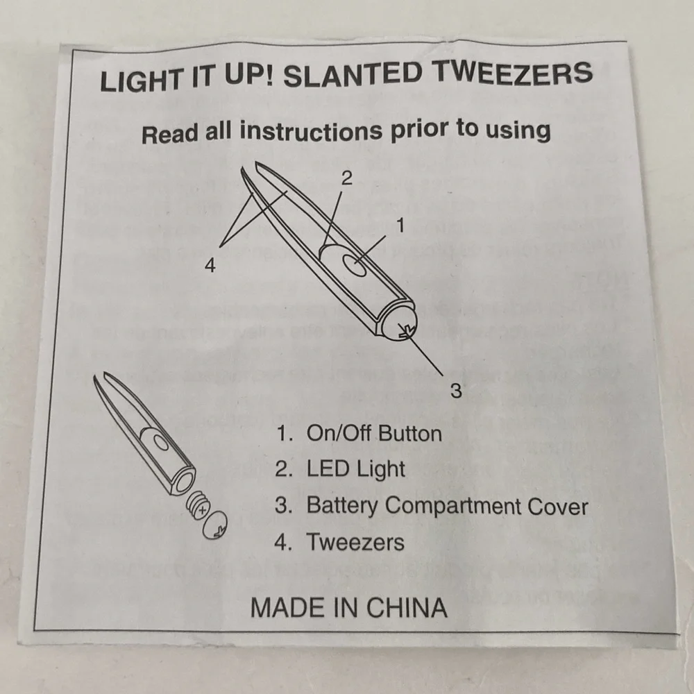 Avon Light It Up Slanted Tweezer Stainless Steel Lighted Storage Pouch 2006 NEW